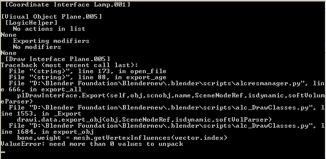The blender error for Tutorial